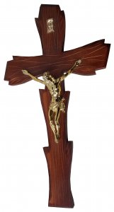 Križ rezbarjeni temni 32 cm