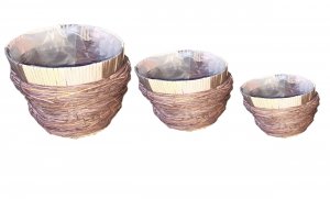 Košara za rože okrogli set 3/1